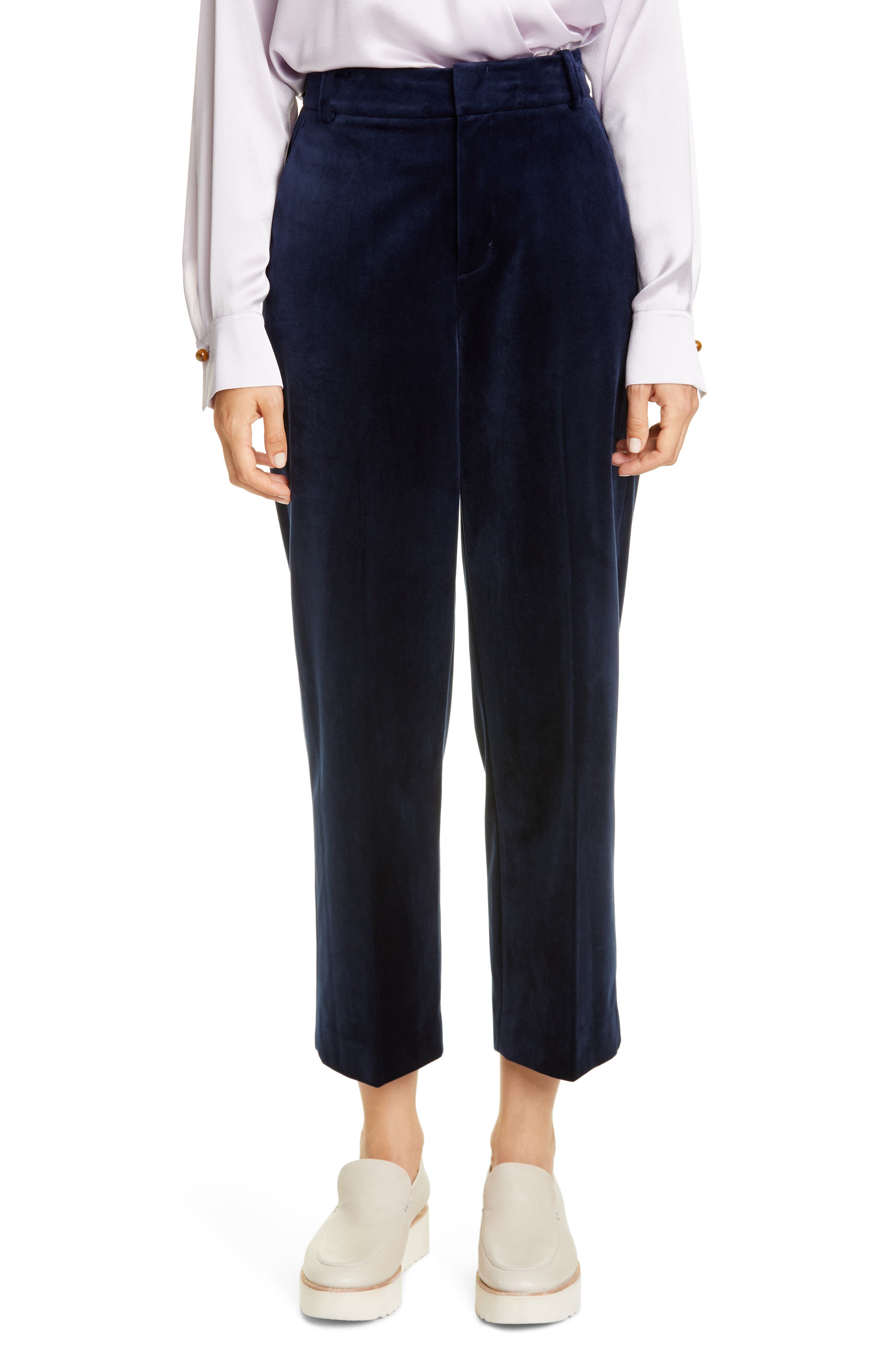 velvet crop pants