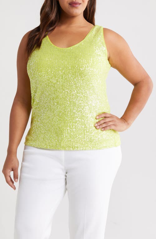 Sequin Double Scoop Tank in Sprout