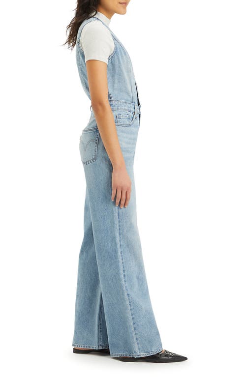 Shop Levi's Sleeveless Denim Wide Leg Jumpsuit In Deep Dive