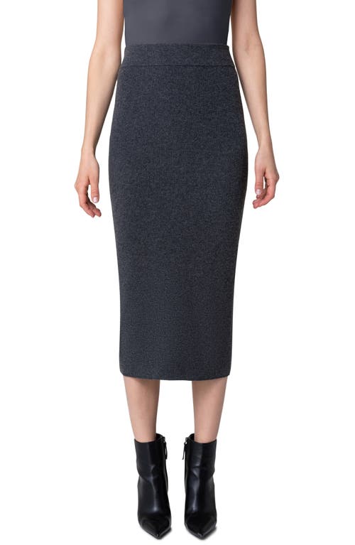 Akris punto Ribbed Virgin Wool & Cashmere Midi Skirt in Slate at Nordstrom, Size 6