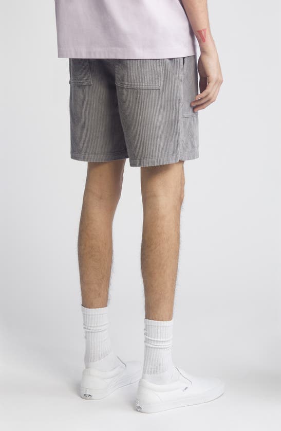 Shop Bp. Elastic Waist Corduroy Shorts In Grey Steel