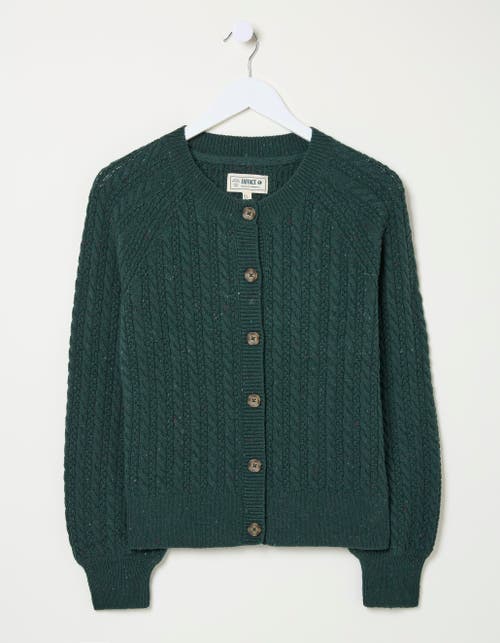 Shop Fatface Chloe Cable Cardigan In Green