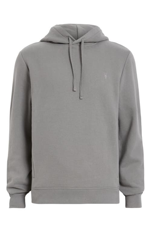 Shop Allsaints Raven Cotton Hoodie In Radio Grey