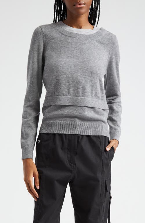 3.1 Phillip Lim Layered Wool Sweater in Medium Melange Grey 