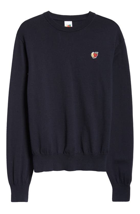 Shop Sky High Farm Workwear Gender Inclusive Perennial Logo Cotton Sweater In Navy