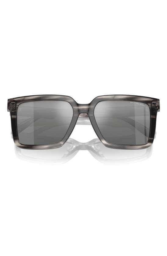 Shop Michael Kors Abruzzo 55mm Square Sunglasses In Black Grey