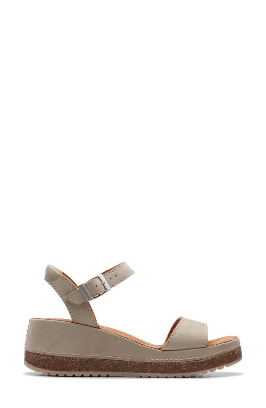 Shop Clarks Kassanda Lily Wedge Sandal In Stone Nubuck