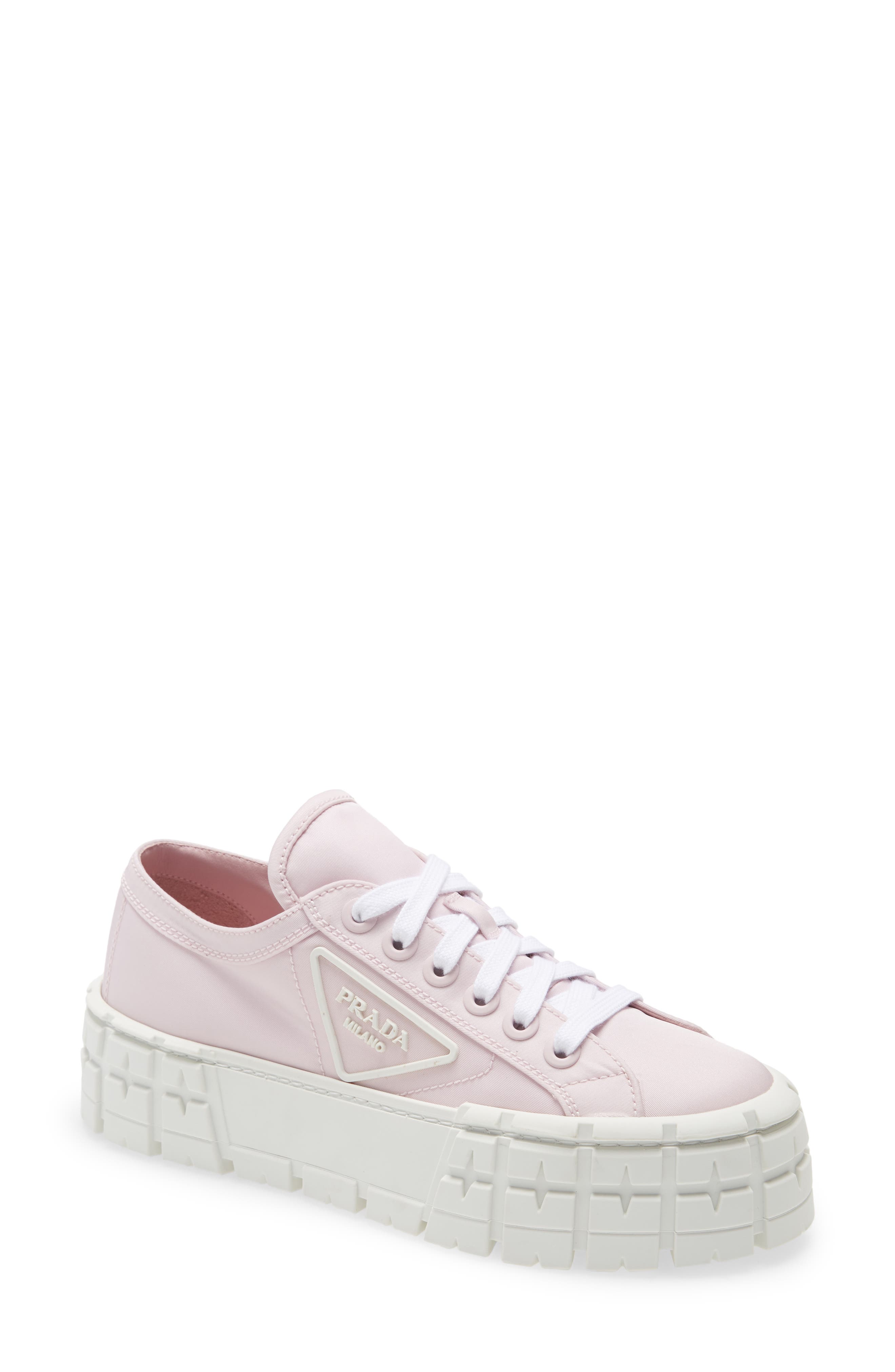 womens pink prada sneakers