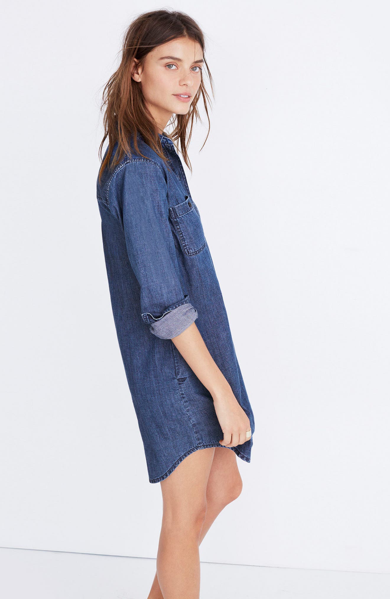 denim popover dress