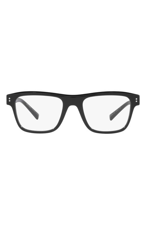 Dolce & Gabbana 53mm Square Optical Glasses in Shiny Black at Nordstrom