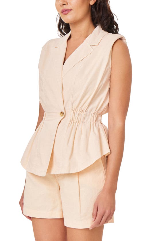Shop Habitual Sleeveless Linen & Cotton Blazer In Petal