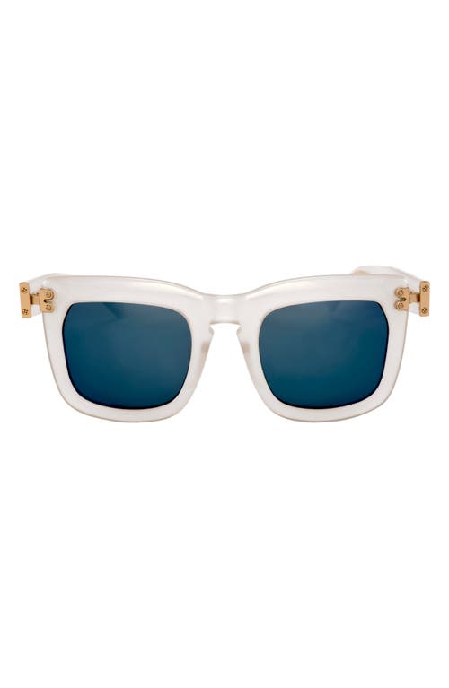Blitz 49MM Round Sunglasses in White/Blue