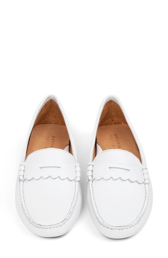 Shop Patricia Green Janet Scalloped Driving Loafer In White