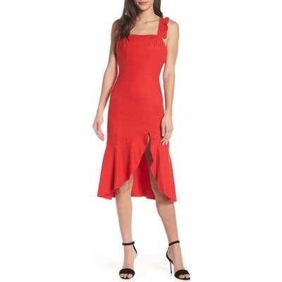 Finders Keepers Aranciata Midi Dress, Red
