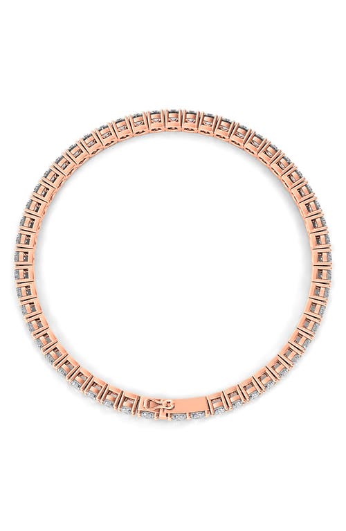 Shop Hautecarat Round Cut Lab Grown Diamond Tennis Bracelet In 14k Rose Gold