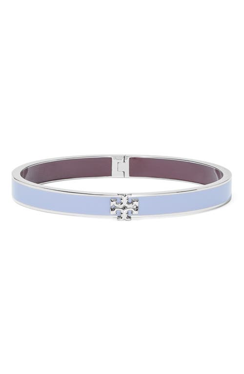 Tory Burch Kira Enamel Hinge Bracelet in Tory Silver Lavender Chocolate at Nordstrom, Size Medium