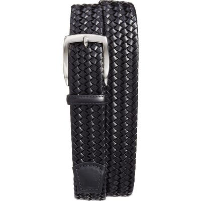 Torino Woven Leather Belt, Black