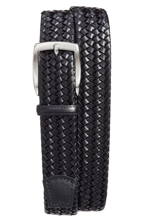Torino Woven Leather Belt Black at Nordstrom,