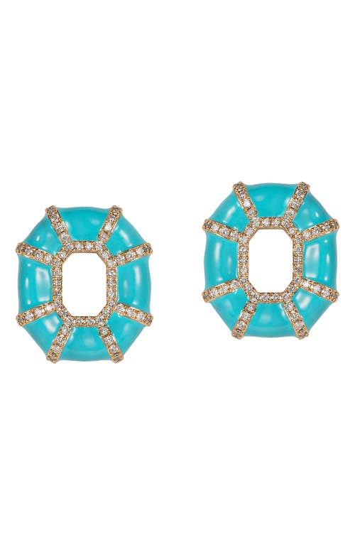 Grab 'n' Go Diamond Enamel Drop Earrings in Blue