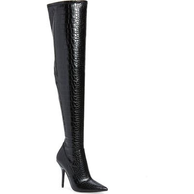 Winnie Harlow X Steve Madden Perfect Pairs Hera Croc Embossed Over The Knee Boot, Size - (Nordstrom Exclusive)