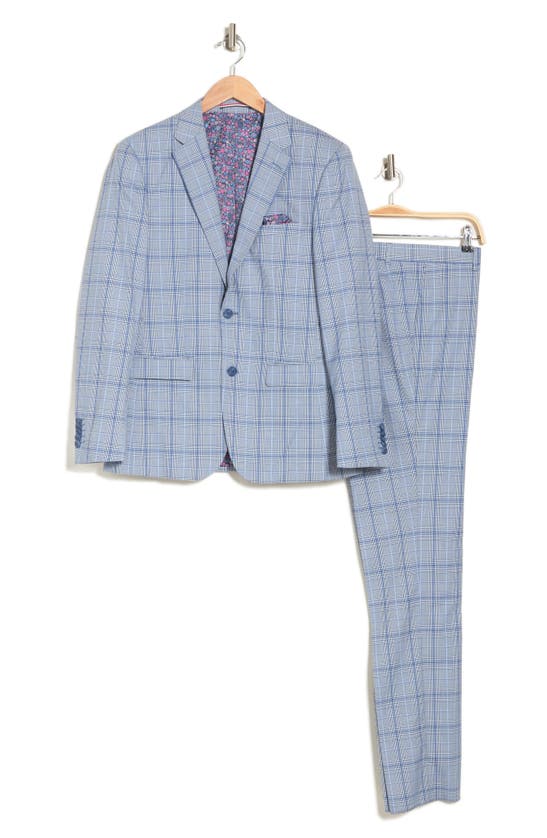 Shop Soul Of London Soul Fancy Plaid Suit In Blue