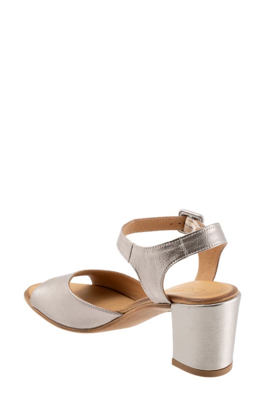 Shop Bueno Natalia Ankle Strap Sandal In Dark Silver Metallic