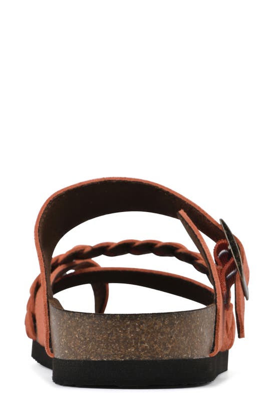 White Mountain Footwear Hazy Leather Footbed Sandal In Aperol Spritz/ Suede