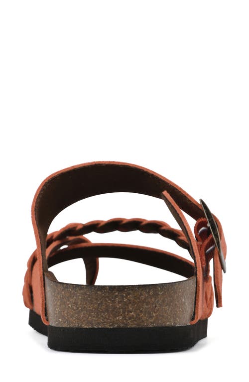 White Mountain Footwear Hazy Leather Footbed Sandal In Aperol Spritz/suede