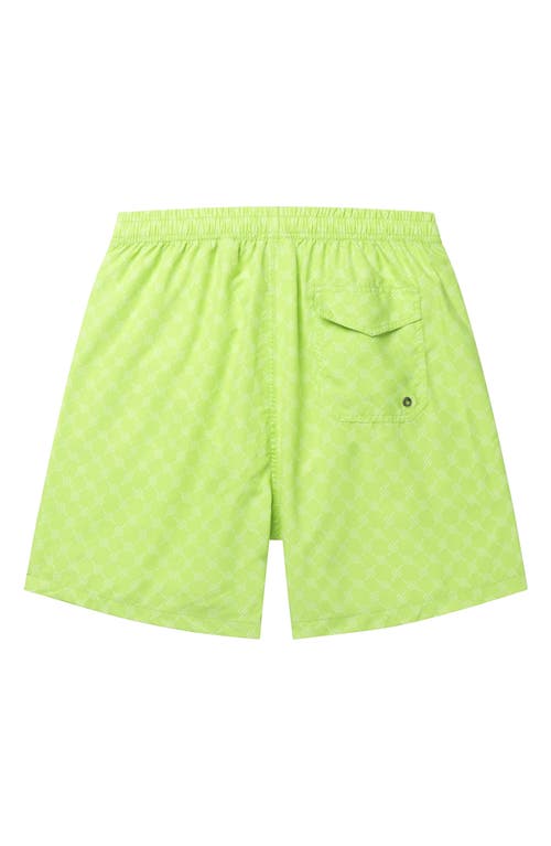 Shop Daily Paper Kato Monogram Swim Trunks In Daiquiri Green