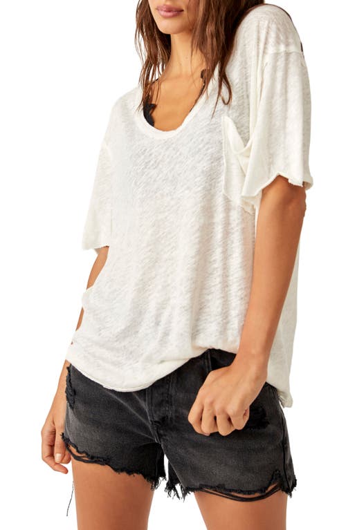 All I Need Linen & Cotton T-Shirt in Ivory