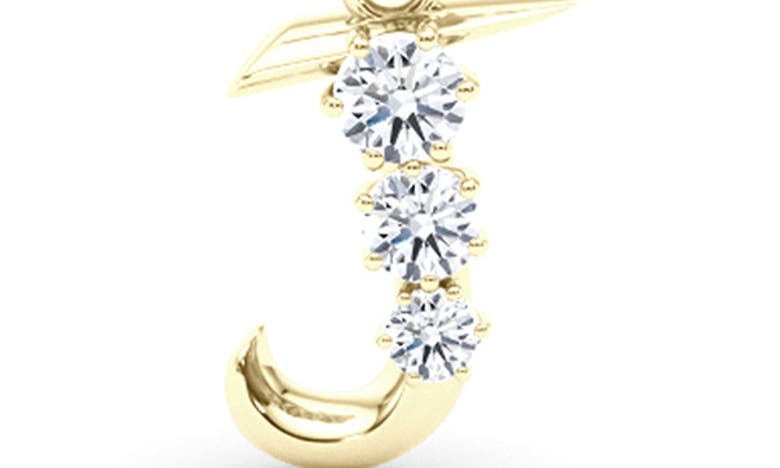 Hautecarat Graduated Lab-created Diamond Initial Letter Pendant Necklace In J - 18k Yellow Gold