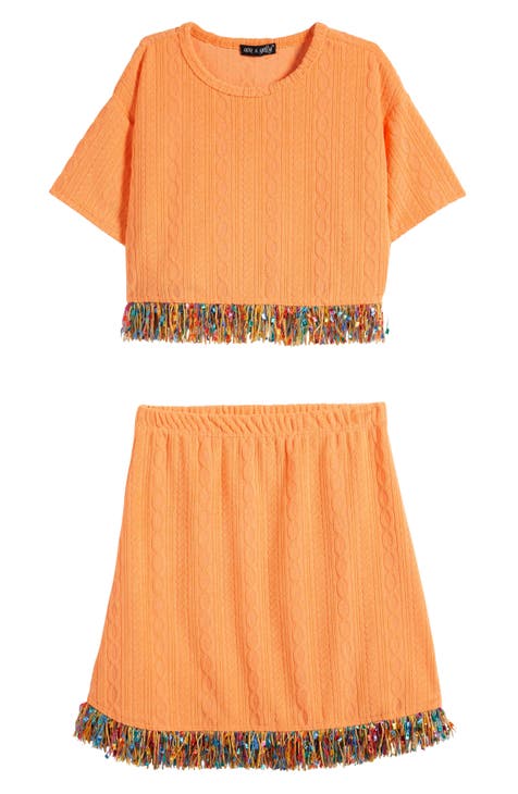 Kids' Fringe Cover-Up Top & Skirt Set (Big Kid)