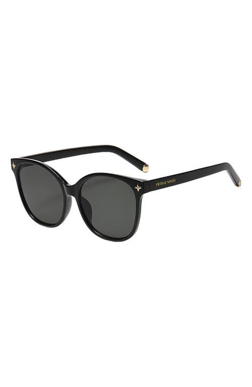 Fifth & Ninth Cara 56mm Polarized Round Sunglasses In Black