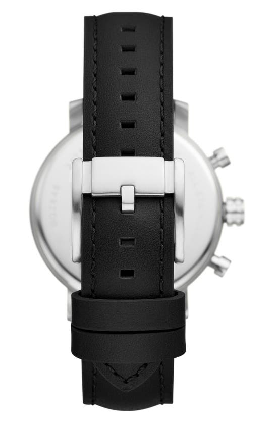 Shop Fossil Rhett Leather Strap Watch, 42mm In Silver