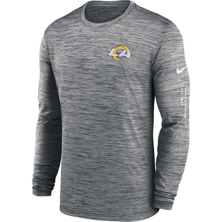 Shop Nike Anthracite Los Angeles Rams Velocity Long Sleeve T-shirt