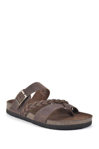 Shop White Mountain Footwear Hazy Leather Footbed Sandal In Brown/leather