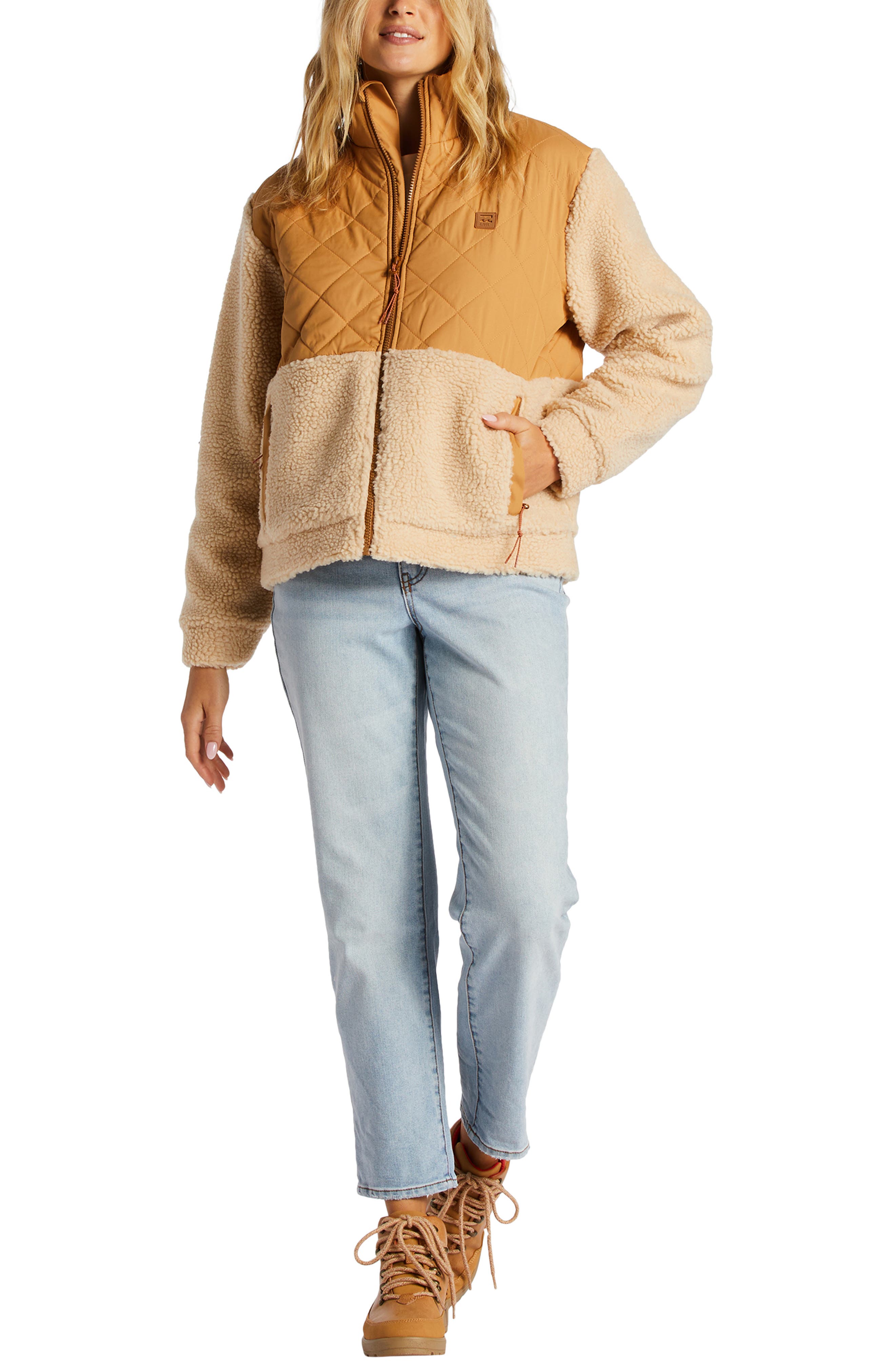 Billabong Hidden Trails Quilted Faux Fur Jacket Nordstrom