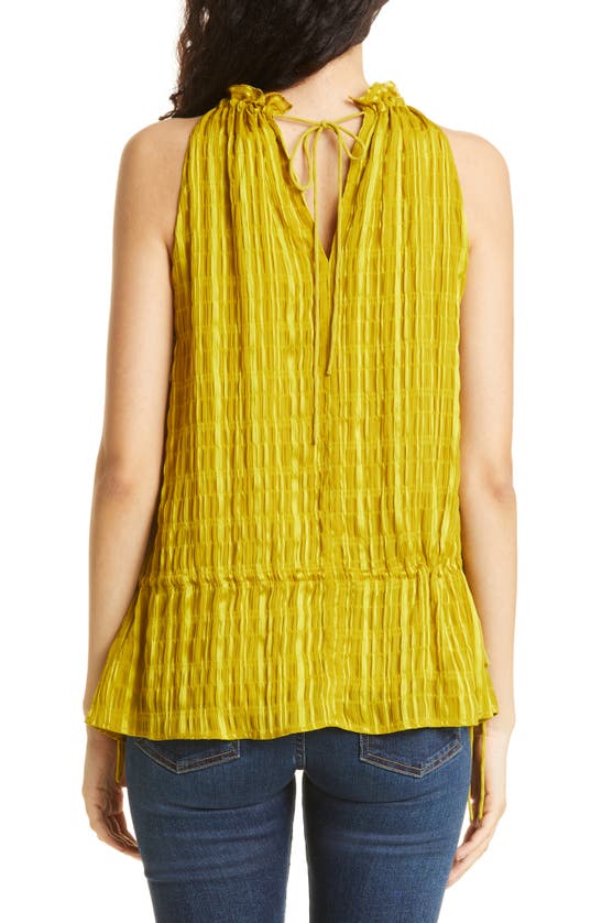 Ted Baker Cliara Textured Stretch-woven Halter-neck Top In Mid Yellow