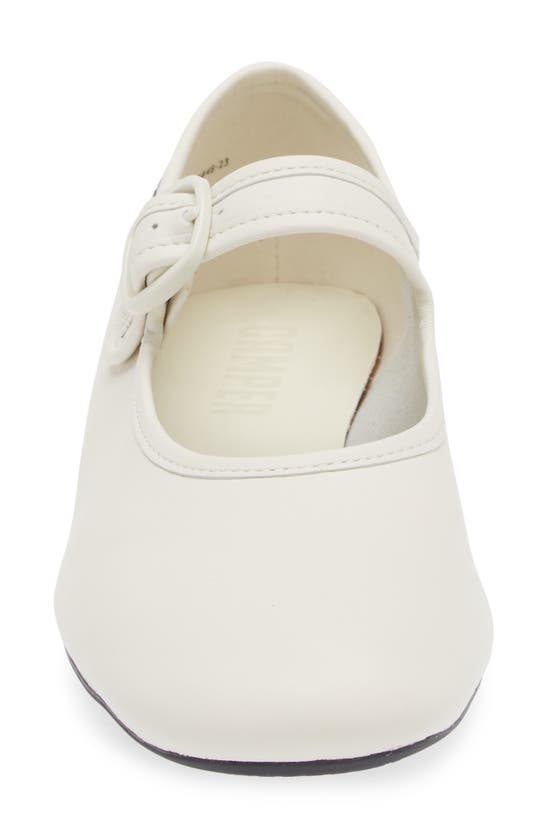 Camper Casi Myra Leather Ballerina Shoes In White Natural