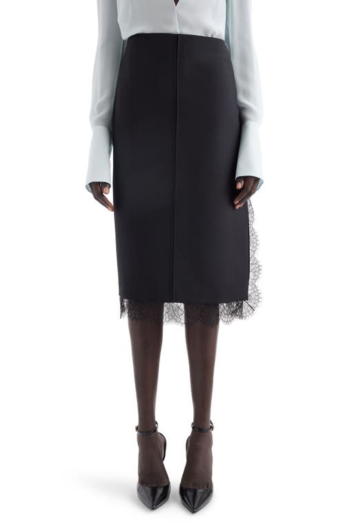 Givenchy Lace Trim Wool & Mohair Skirt Black at Nordstrom, Us