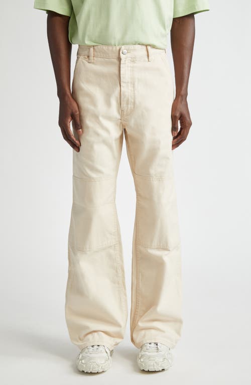 Acne Studios Paneled Cotton Canvas Trousers Oatmeal Melange at Nordstrom,
