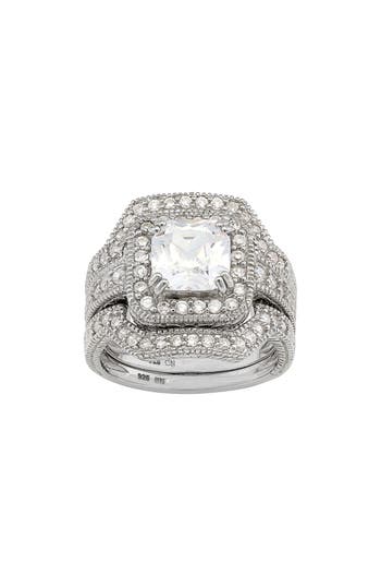 Fzn Set Of 2 Cubic Zirconia Bridal Rings In White