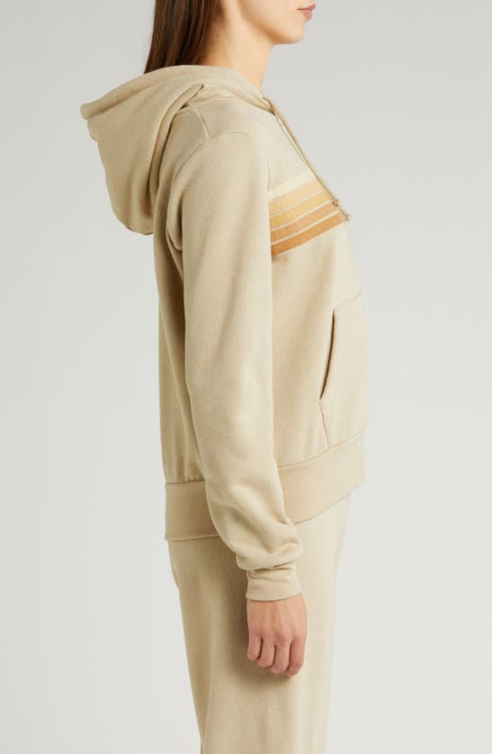 Aviator Nation 5-stripe Zip Hoodie In Sand/ Tan