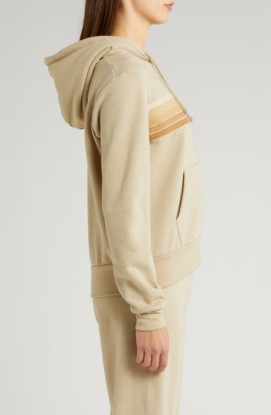 Shop Aviator Nation 5-stripe Zip Hoodie In Sand/ Tan