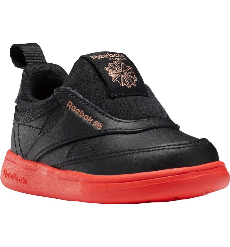REEBOK Club C III Quilted Slip-On Sneaker, Main, color, BLACK/ DYNAMIC RED/ ROSE GOLD