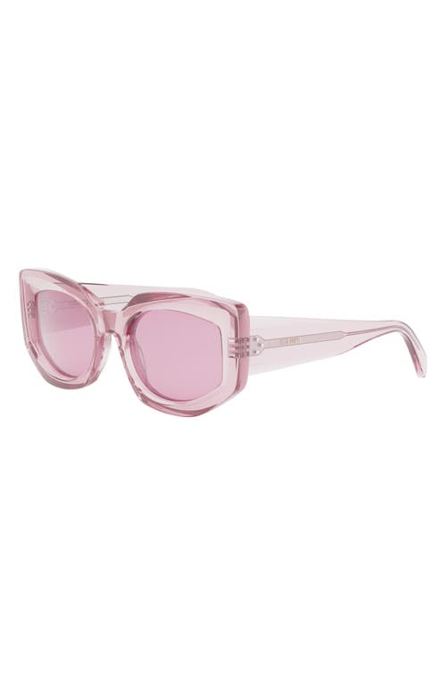 Shop Celine Butterfly 54mm Sunglasses In Shiny Pink/violet