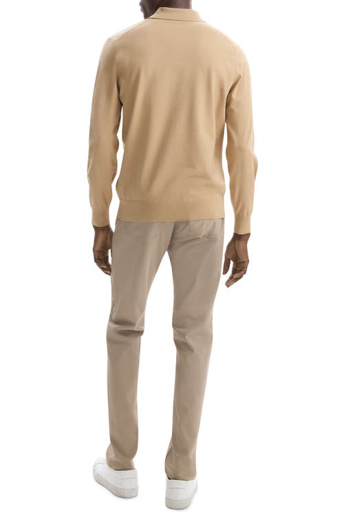 Shop Theory Goris Long Sleeve Polo In New Camel