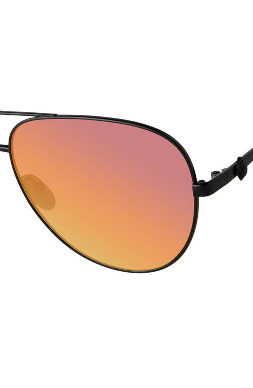 Kurt Geiger 62mm Oversize Aviator Sunglasses In Black Fuchsia/rainbow