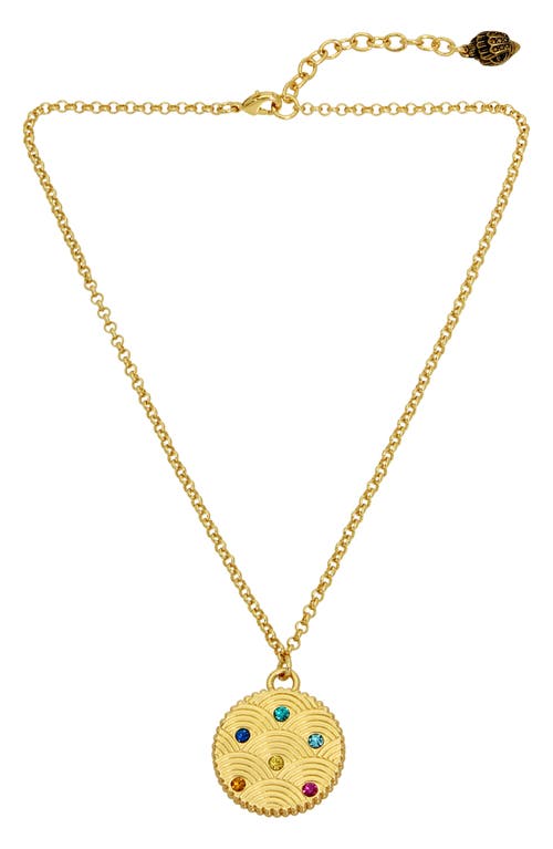 Southbank Coin Pendant Necklace in Gold Multi