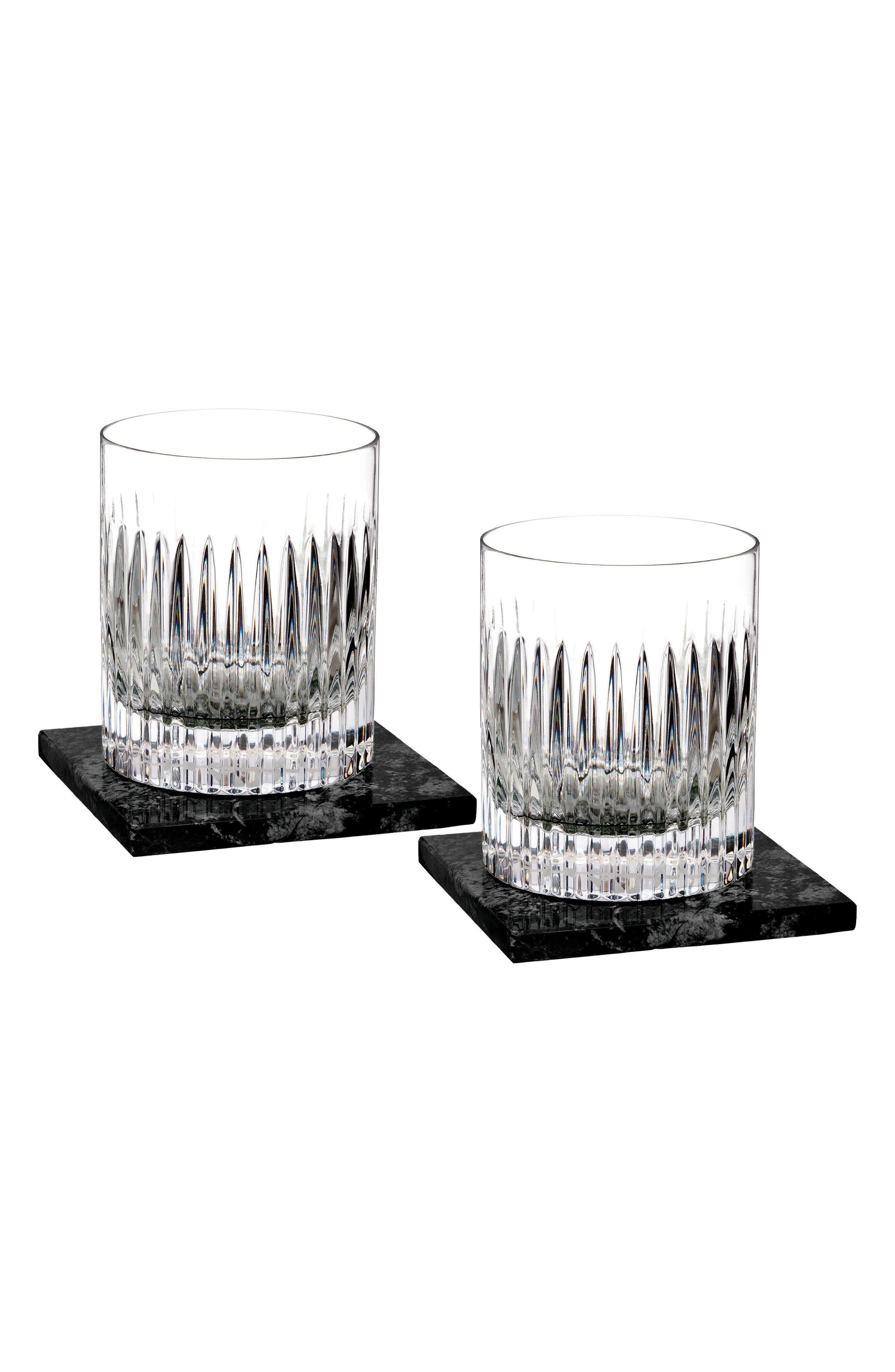 Waterford Aras Set Of 2 Lead Crystal Double Old Fashioned Glasses